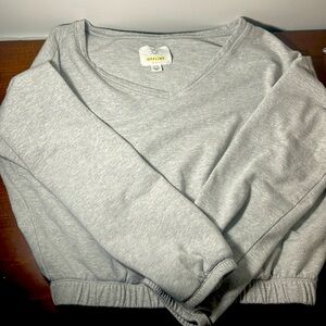 Offline by aerie cropped v neck sweater with cinched waist